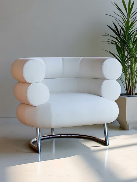 Sessel Bibendum Replica (Leder weiß, B 90 x T 79 x H 72cm)